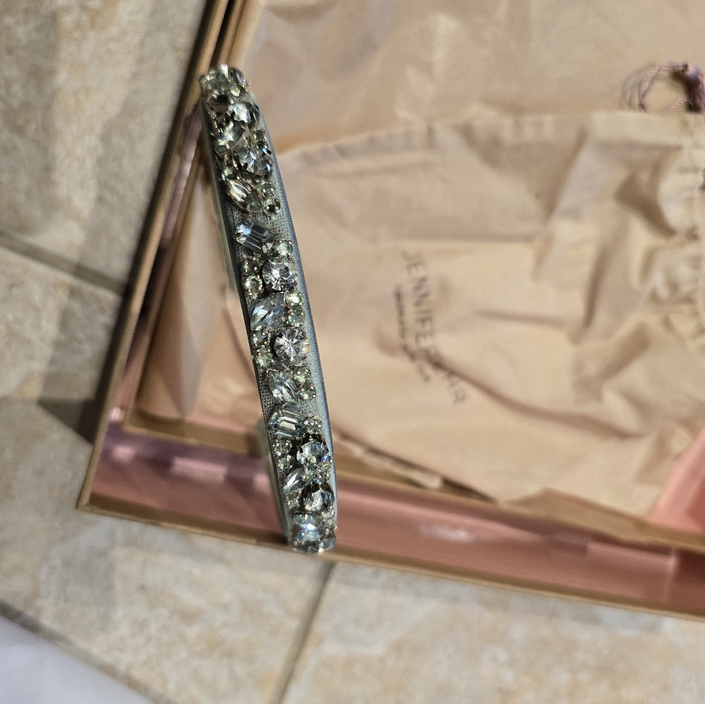 $295 Jennifer Behr Women's Green Sage Essen Crystal Embellished Headband